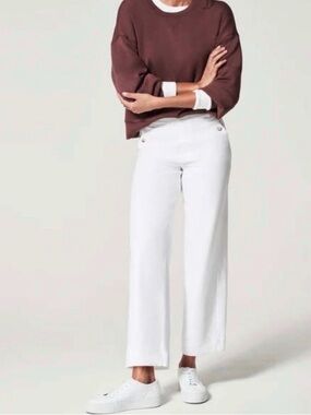SPANX Classic Stretch Twill Cropped Wide Leg Trousers